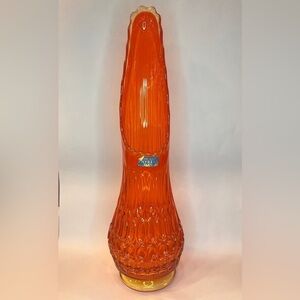 L.E. Smith 1000 Eyes 18" Swung vase orange Persimmon